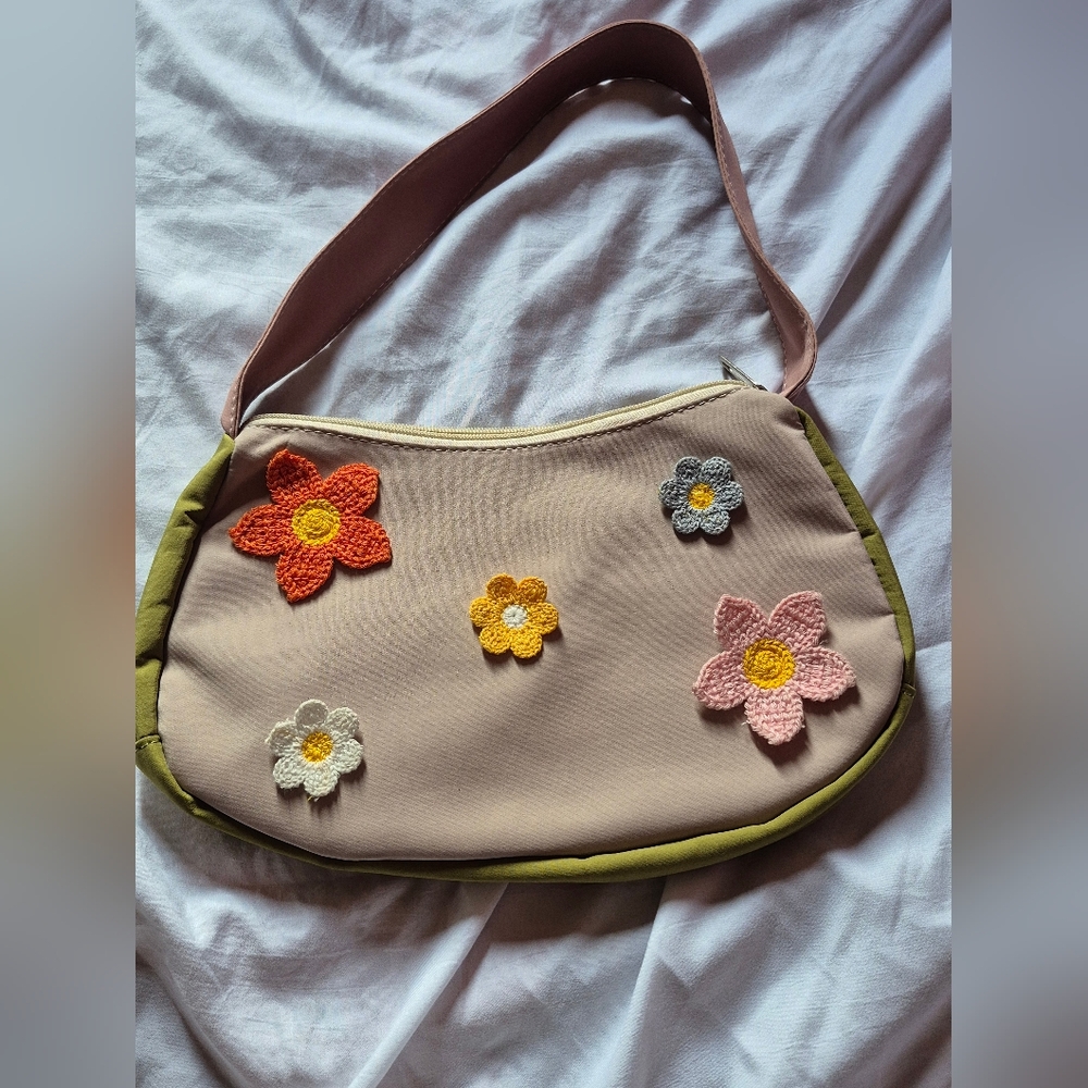 Floral Embellished Shoulder Bag - Multicolor